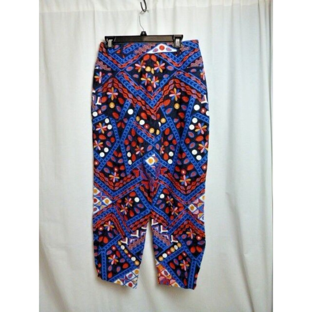Farm Rio Cropped Corduroy Pants, Navy Blue, Medium, New! - Picture 7 of 8